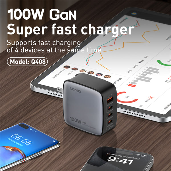 100W GaN Supper Fast Charger Q408 100W GaN Supper Fast Charger Q408